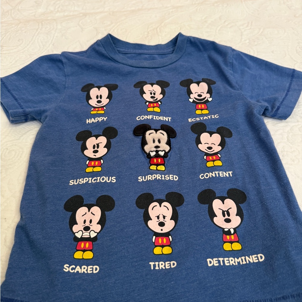 Disney Blue Mickey Mouse Expressions Tee